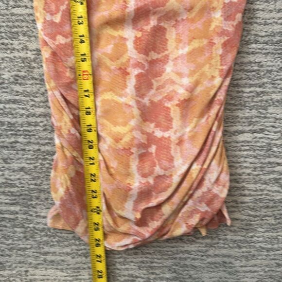 New Revolve LOVERS+FRIENDS Emmett Pink Snakeskin Ruched Ruffle Mini Dress Small - Picture 8 of 12